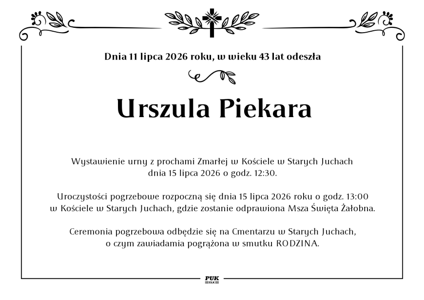 Urszula Piekara - nekrolog
